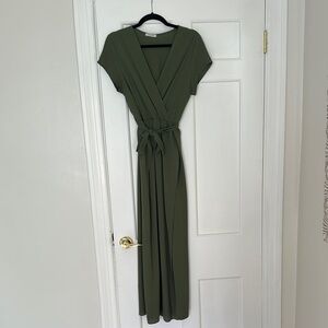 Olive Green Wrap Dress